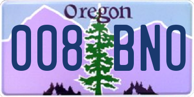 OR license plate 008BNO