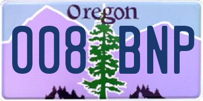 OR license plate 008BNP