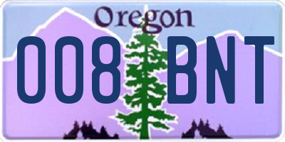 OR license plate 008BNT