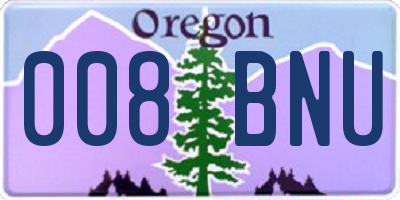 OR license plate 008BNU