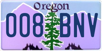 OR license plate 008BNV