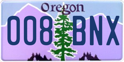 OR license plate 008BNX