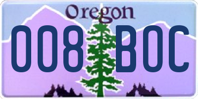 OR license plate 008BOC