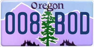 OR license plate 008BOD