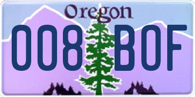 OR license plate 008BOF