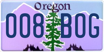 OR license plate 008BOG