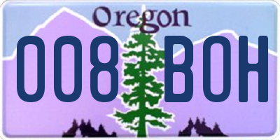 OR license plate 008BOH