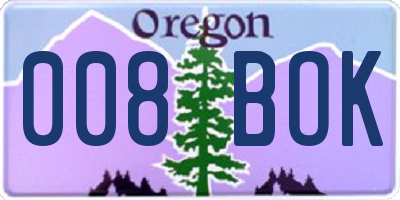 OR license plate 008BOK