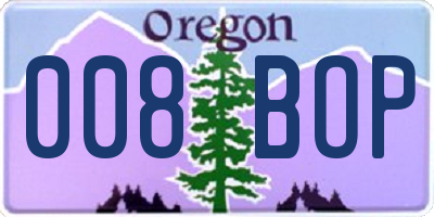 OR license plate 008BOP