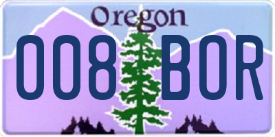 OR license plate 008BOR