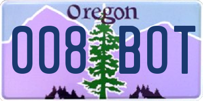 OR license plate 008BOT