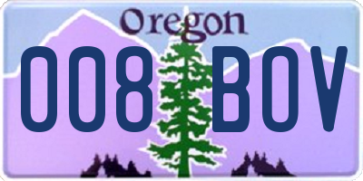 OR license plate 008BOV