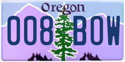 OR license plate 008BOW