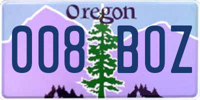 OR license plate 008BOZ