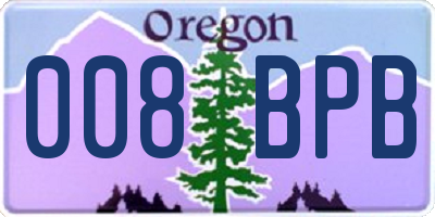 OR license plate 008BPB