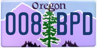 OR license plate 008BPD