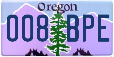 OR license plate 008BPE