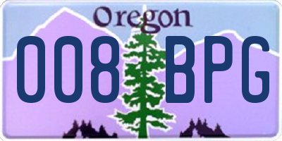 OR license plate 008BPG