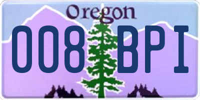 OR license plate 008BPI