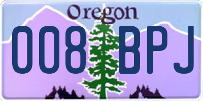 OR license plate 008BPJ