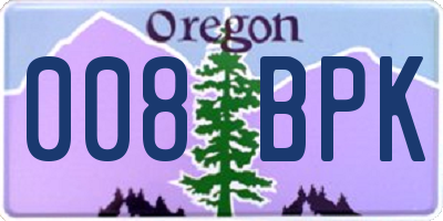 OR license plate 008BPK