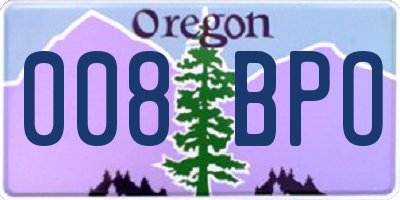 OR license plate 008BPO
