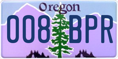 OR license plate 008BPR