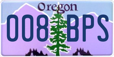 OR license plate 008BPS