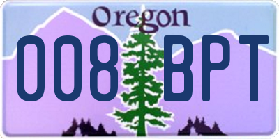 OR license plate 008BPT