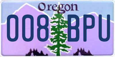 OR license plate 008BPU