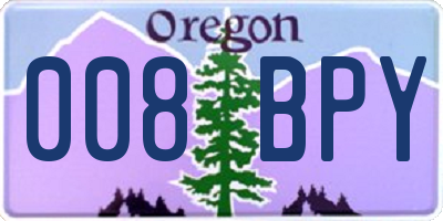 OR license plate 008BPY