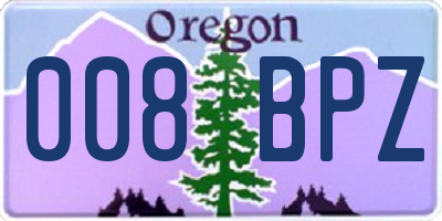 OR license plate 008BPZ