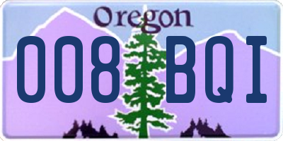 OR license plate 008BQI