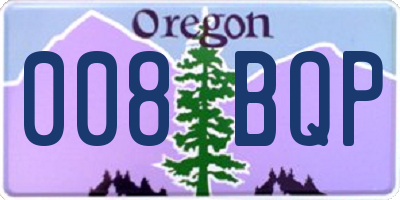 OR license plate 008BQP