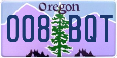 OR license plate 008BQT