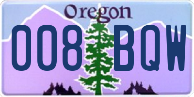 OR license plate 008BQW