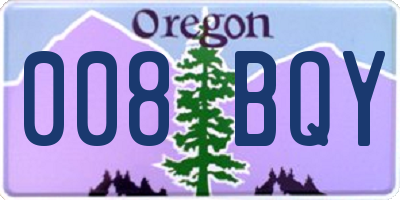 OR license plate 008BQY