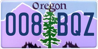 OR license plate 008BQZ