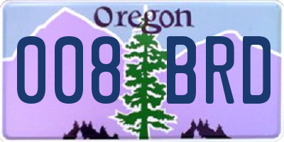 OR license plate 008BRD