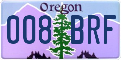 OR license plate 008BRF