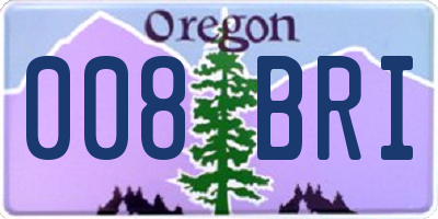 OR license plate 008BRI