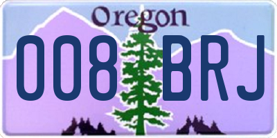 OR license plate 008BRJ