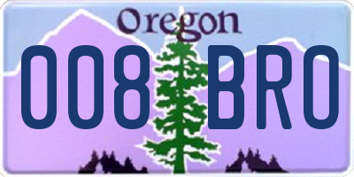 OR license plate 008BRO