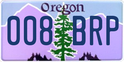 OR license plate 008BRP