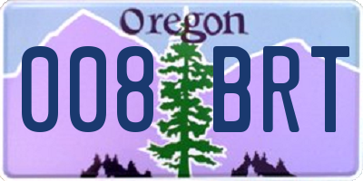 OR license plate 008BRT
