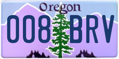 OR license plate 008BRV