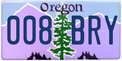 OR license plate 008BRY