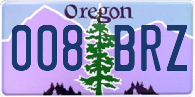 OR license plate 008BRZ