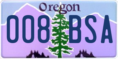 OR license plate 008BSA