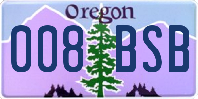 OR license plate 008BSB